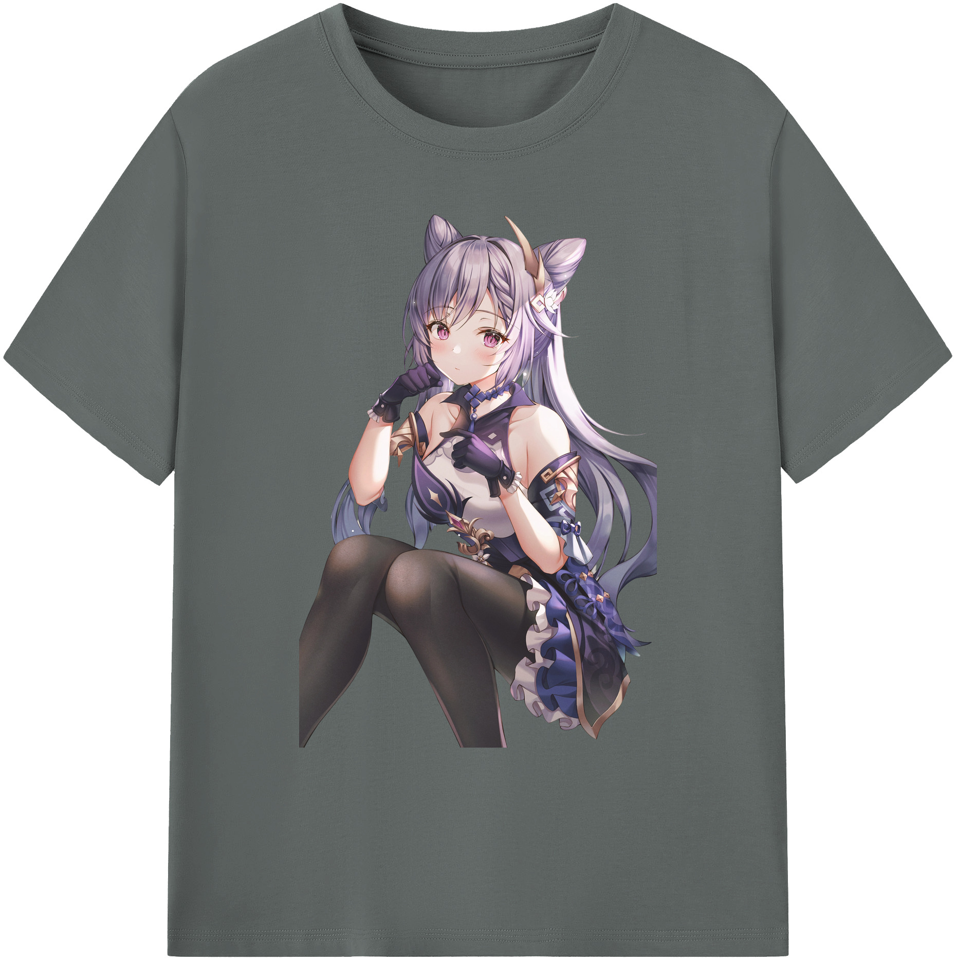 げんし神 刻晴 こくせい genshin Kokusei 綿100％ メンズ半袖Tシャツ｜肌触りやわらか＆通気性